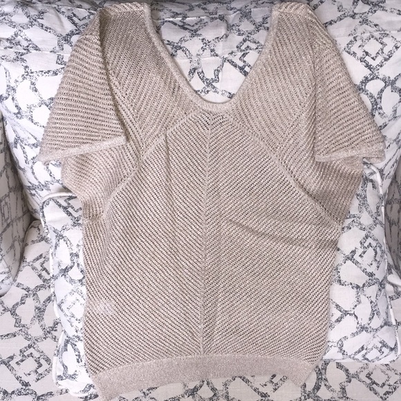 Tan/metallic summer sweater - Picture 2 of 4